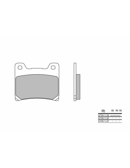 Plaquette de frein arrière BREMBO 07YA11SP métal fritté Route