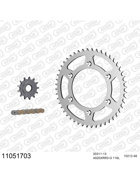 Kit chaine 520 AFAM - Couronne acier - Type de chaine au choix - HM CRE 450 F 2009-2016