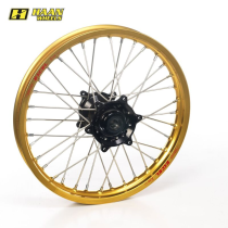 Roue arrière complète HAAN WHEELS (19x1.85) Yamaha Jante Jaune / Moyeu Noir