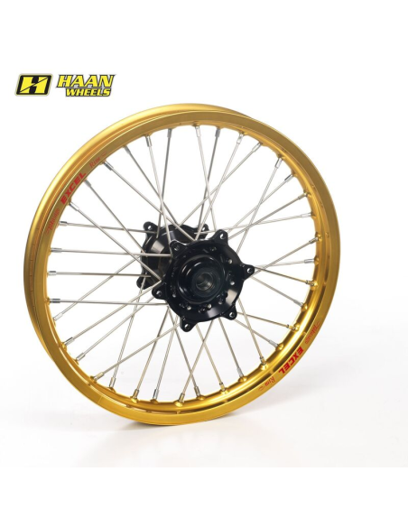 Roue arrière complète HAAN WHEELS (19x1.85) Yamaha Jante Jaune / Moyeu Noir