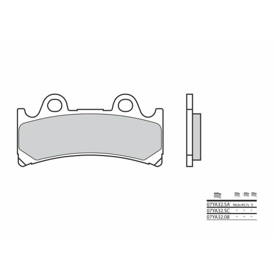 Plaquette de frein avant BREMBO 07YA32SA métal fritté Route