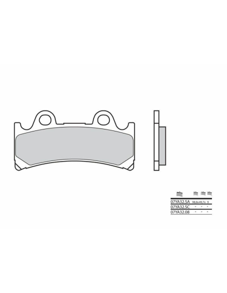 Plaquette de frein avant BREMBO 07YA32SA métal fritté Route