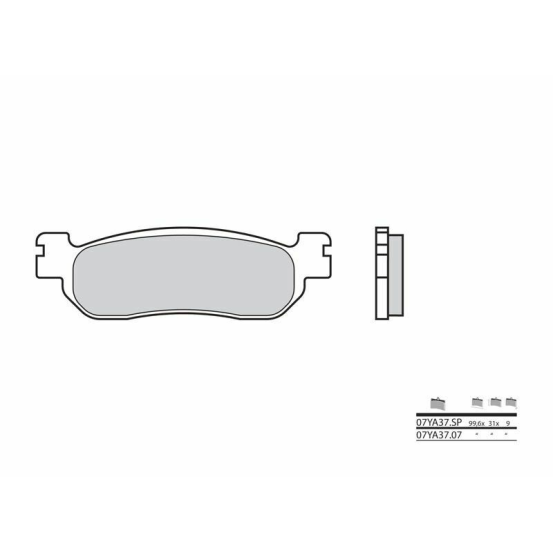 Plaquette de frein arrière BREMBO 07YA37SP métal fritté Route