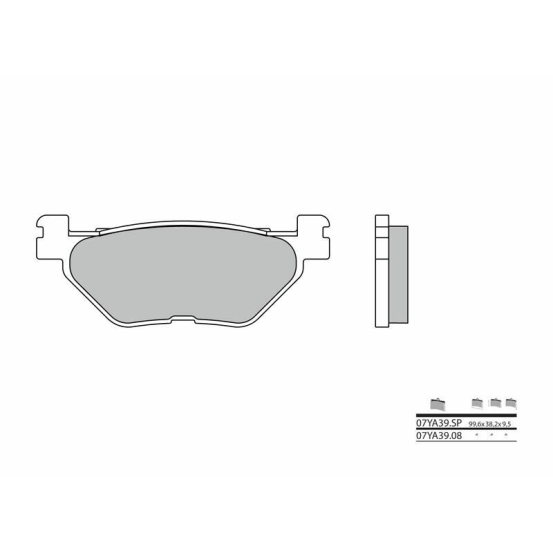 Plaquette de frein arrière BREMBO 07YA39SP métal fritté Route