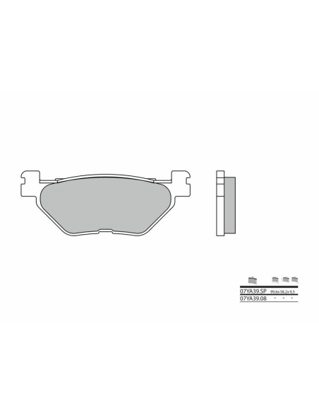 Plaquette de frein arrière BREMBO 07YA39SP métal fritté Route