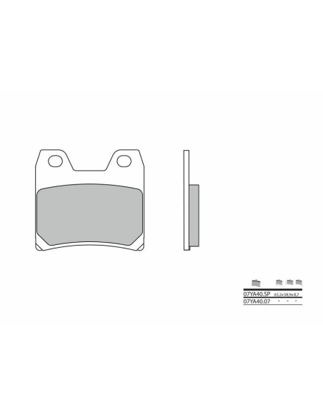 Plaquette de frein arrière BREMBO 07YA40SP métal fritté Route