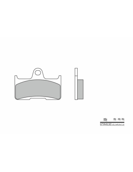Plaquette de frein arrière BREMBO 07YA45SD métal fritté Quad