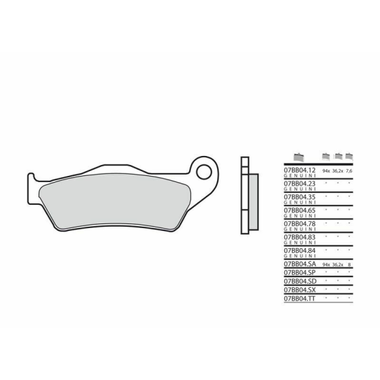 Plaquette de frein BREMBO 07BB0483 métal fritté Route/Cross