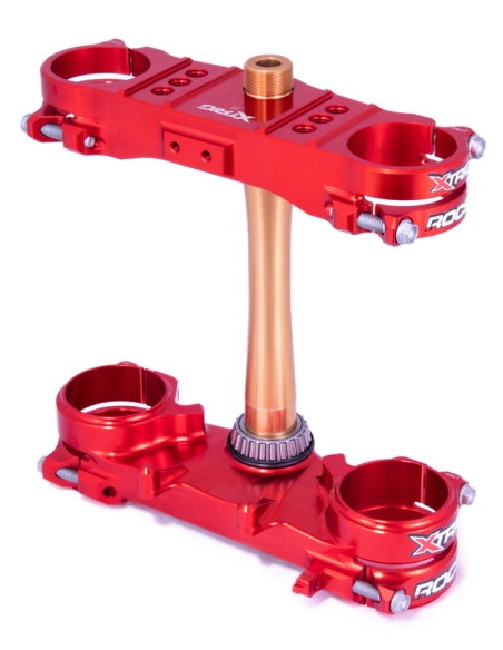 Té de fourche ROCS XTRIG Honda 250 CRF R 2022-2026 / 450 CRF-R 2021-2026 OFFSET 22 Rouge