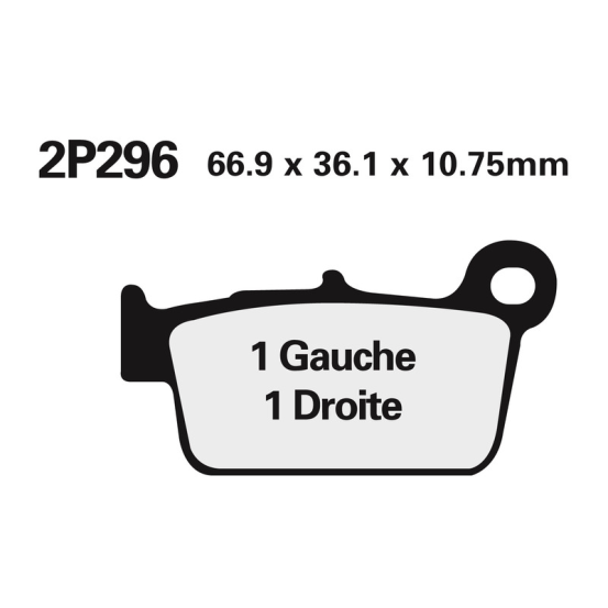 Plaquettes de frein arrière NISSIN 2P296 ST-MX