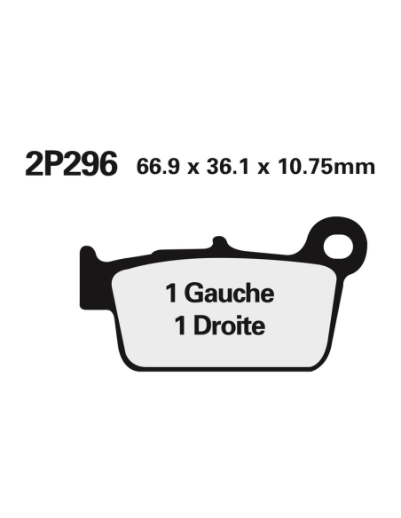 Plaquettes de frein arrière NISSIN 2P296 ST-MX