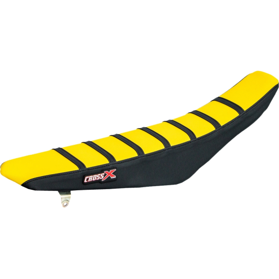 Housse de selle CrossX avec bandes Suzuki 125 RM 2001-2007 250 RM 2001-2009 Jaune-Noir-Noir