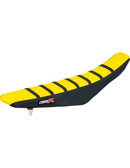 Housse de selle CrossX avec bandes Suzuki 125 RM 2001-2007 250 RM 2001-2009 Jaune-Noir-Noir