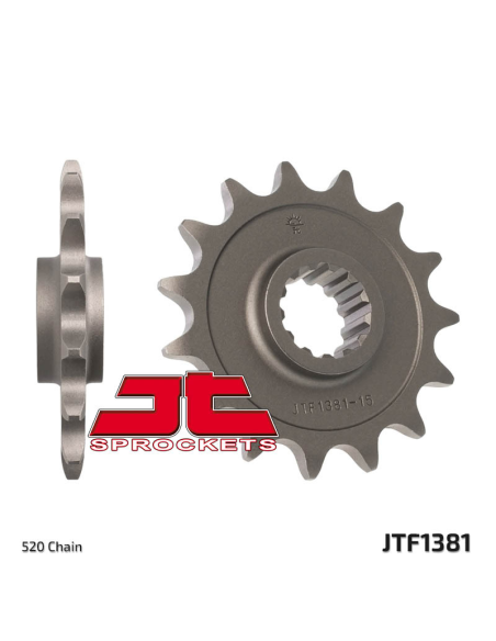 Pignon acier JT - 15 dents - Pas 520 - Réf JTF1381.15