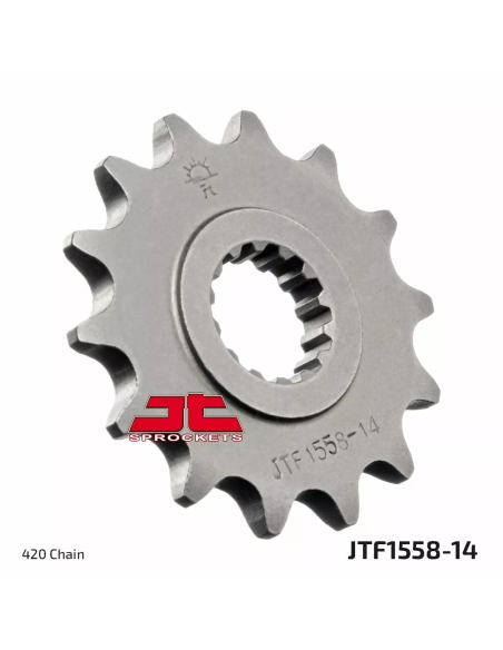 Pignon acier JT - 14 dents - Pas 420 - Réf JTF1558.14