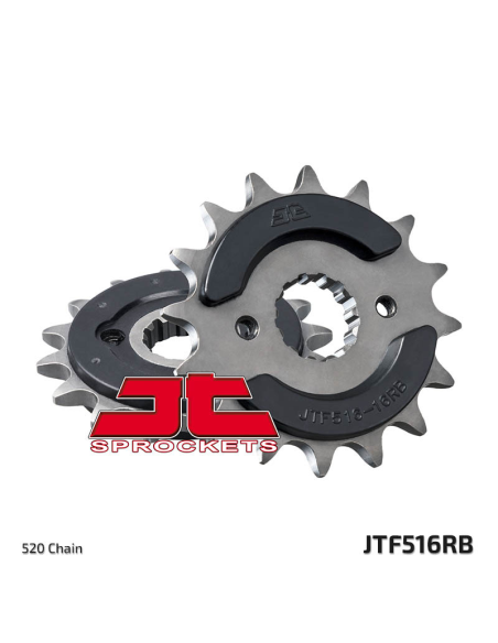 Pignon acier silencieux JT - 16 dents - Pas 520 - Réf JTF516.16RB