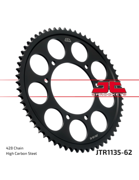 Couronne acier JT - 62 dents - Pas 428 - Réf JTR1135.62