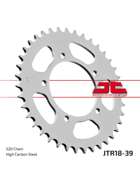 Couronne acier JT - 39 dents - Pas 520 - Réf JTR18.39