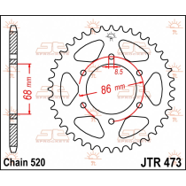 Couronne acier JT - 40 dents - Pas 520 - Réf JTR473.40