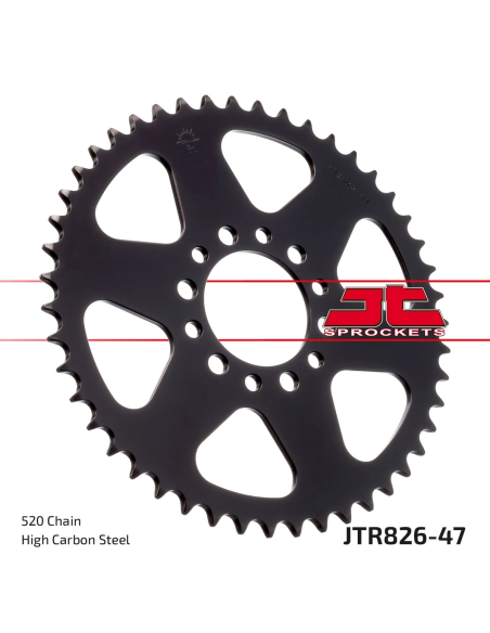 Couronne acier JT - 47 dents - Pas 520 - Réf JTR826.47