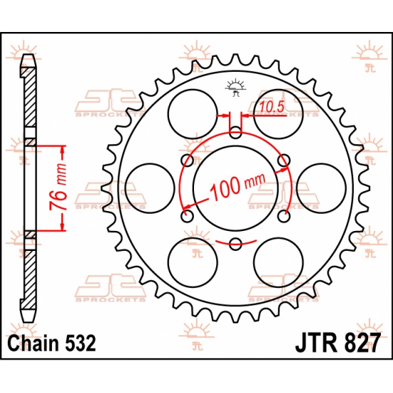 Couronne acier JT - Pas 532 - Nombre de dents au choix