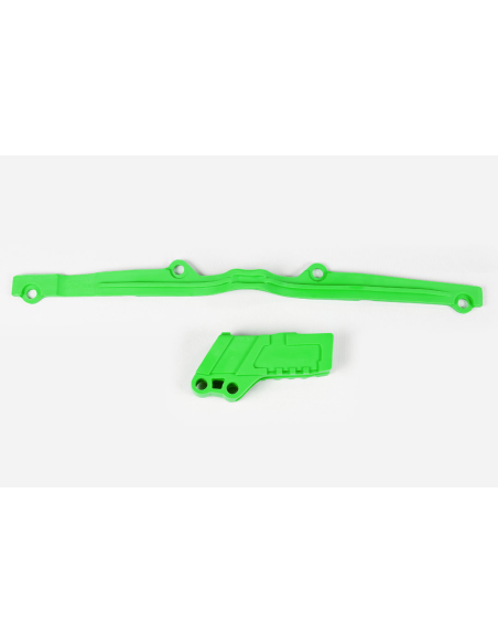 Kit guide chaîne + patin - Vert - UFO Kawasaki 125 250 KX 2003-2008