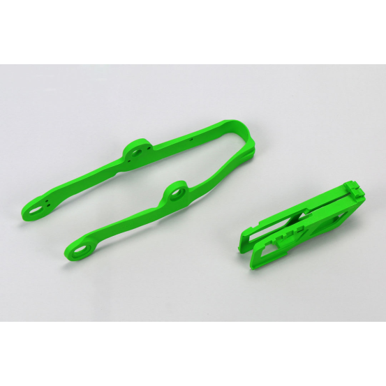 Kit guide chaîne + patin - Vert - UFO Kawasaki 250 KX-F 2009-2016