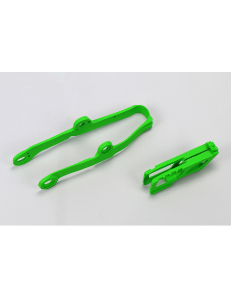 Kit guide chaîne + patin - Vert - UFO Kawasaki 250 KX-F 2009-2016