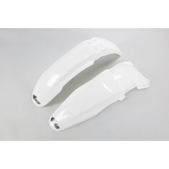 Kit Gardes boues Avant + Arrière - Blanc - UFO Kawasaki 250 KX-F 2006-2008
