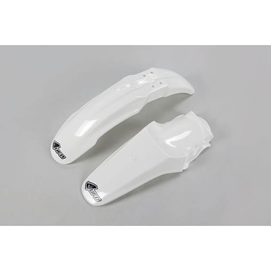 Kit Gardes boues Avant + Arrière - Blanc - UFO Kawasaki 85 KX 2013