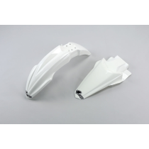 Kit Gardes boues Avant + Arrière - Blanc - UFO Kawasaki 85 KX 2014-2024