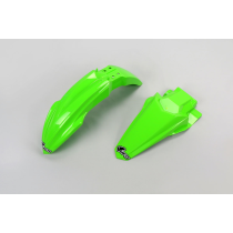 Kit Gardes boues Avant + Arrière - Néon Vert - UFO Kawasaki 85 KX 2014-2024