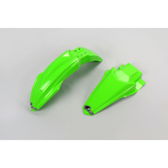 Kit Gardes boues Avant + Arrière - Néon Vert - UFO Kawasaki 85 KX 2014-2024
