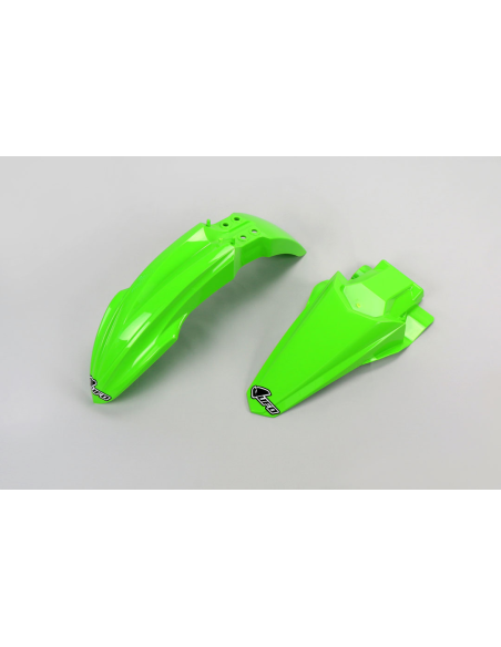 Kit Gardes boues Avant + Arrière - Néon Vert - UFO Kawasaki 85 KX 2014-2024