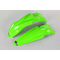 Kit Gardes boues Avant + Arrière - Néon Vert - UFO Kawasaki 250 KX-F 2018-2020
