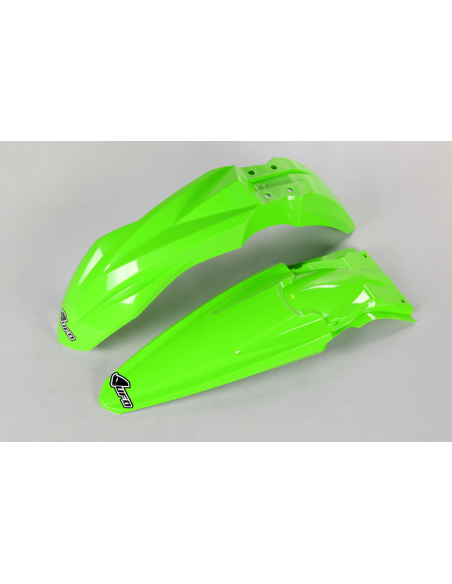 Kit Gardes boues Avant + Arrière - Néon Vert - UFO Kawasaki 250 KX-F 2018-2020