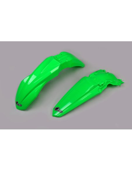 Kit Gardes boues Avant + Arrière - Néon Vert - UFO Kawasaki 250 KX-F 2021-2024