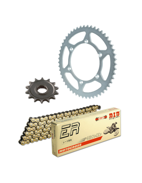 Kit chaine 420 alu DID - KAWASAKI 85 KX grandes roues 2001-16 - 420NZ