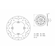 Disque de frein arrière fixe Brembo Oro HONDA