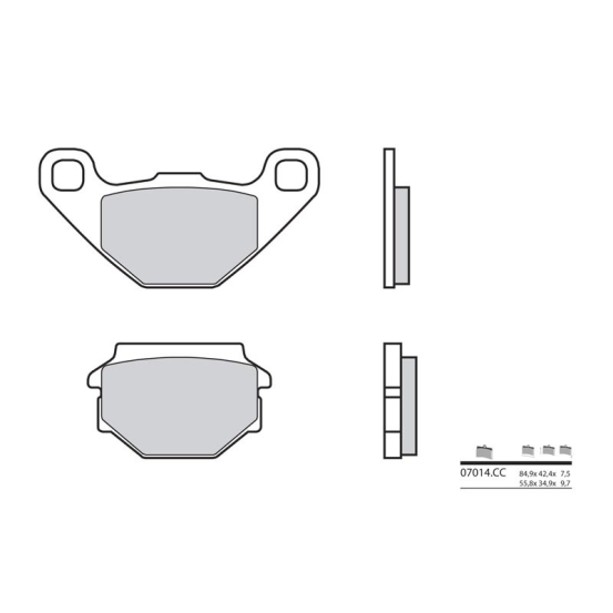 Plaquette de frein arrière BREMBO 07014 organique Scooter