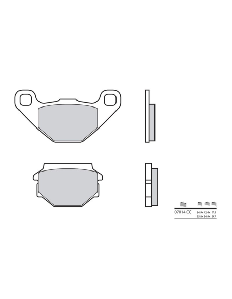 Plaquette de frein arrière BREMBO 07014 organique Scooter