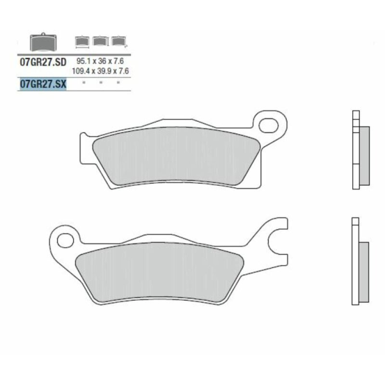 Plaquette de frein BREMBO 07GR27SX métal fritté Quad