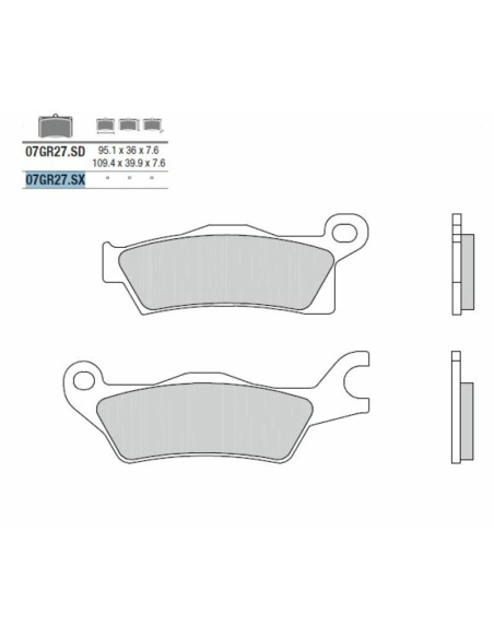 Plaquette de frein BREMBO 07GR27SX métal fritté Quad