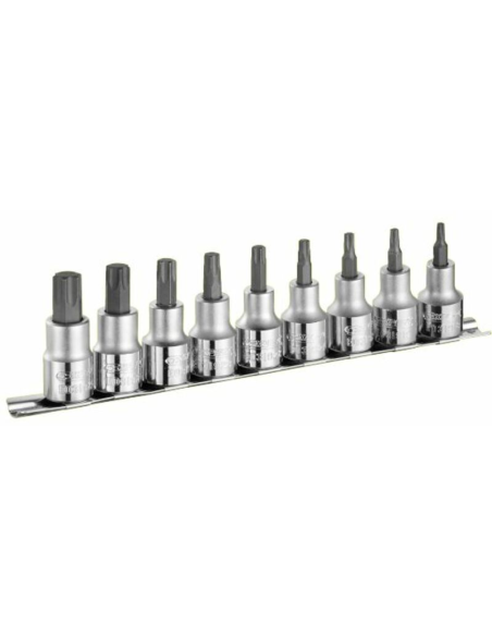 Jeu de 9 Douilles EXPERT 1/2 pour vis Torx