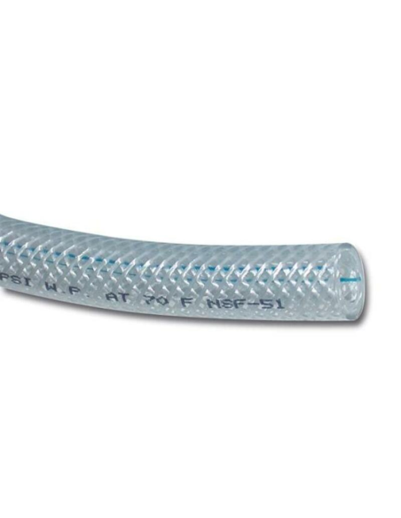 Durite renforcée tressée essence en tygon Øint. 10mm Øext. 16mm longueur 1 mètre transparente
