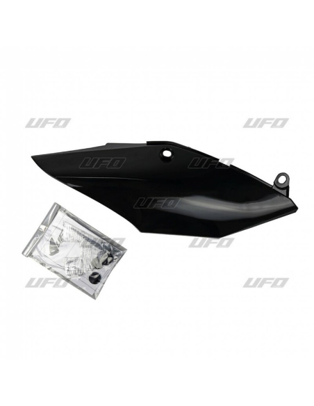Plaque latérale simple silencieux - Noir - UFO Honda 250 CRF-R 2018 / 450 CRF-R/X 2017-2018