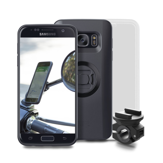 Pack complet support de téléphone SP-CONNECT moto-scooter - fixation sur rétroviseur Samsung S7