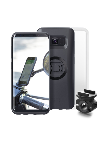 Pack complet support de téléphone SP-CONNECT moto-scooter - fixation sur rétroviseur Samsung S8