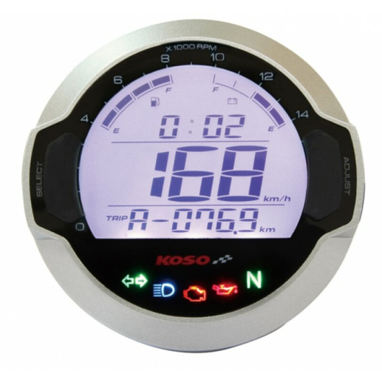 Compteur Digital Lcd Mutlifonctions KOSO D64 GP Style Rond Universel Ø64x52