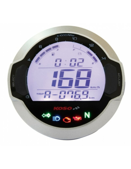 Compteur Digital Lcd Mutlifonctions KOSO D64 GP Style Rond Universel Ø64x52
